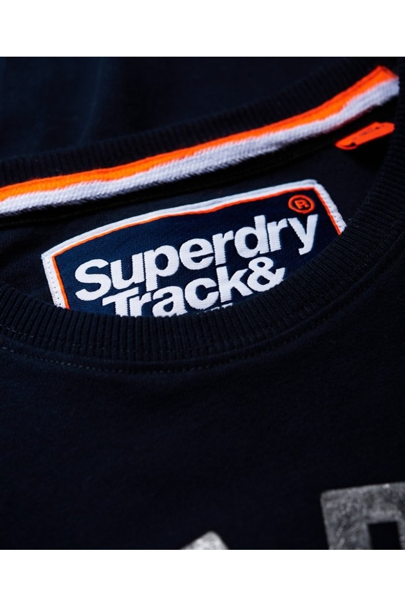 T shirt Superdry manches courtes homme Track & field metallic éclipse navy