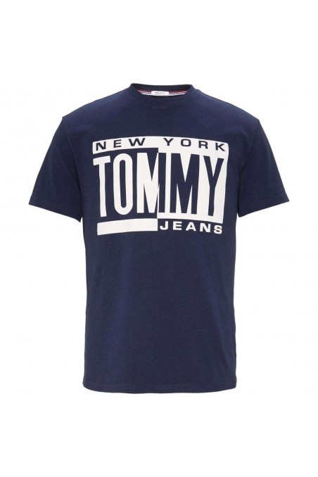 T shirt manches courtes Tommy jeans homme BOX LOGO DM0DM06078 Bleu