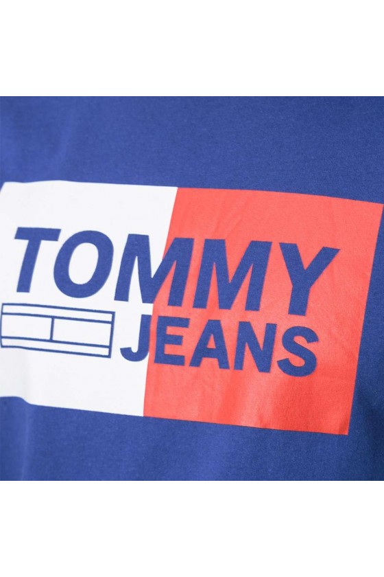 T shirt manches courtes Tommy jeans homme essential split box DM0DM05549 bleu