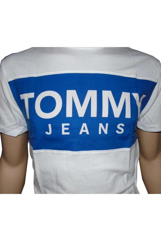 T shirt manches courtes Tommy jeans homme bold logo tee DM0DM06348 Blanc