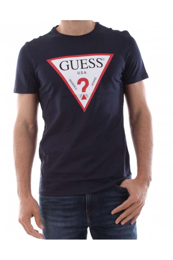 T shirt manches courtes Guess homme M91I29-G720 Bleu marine