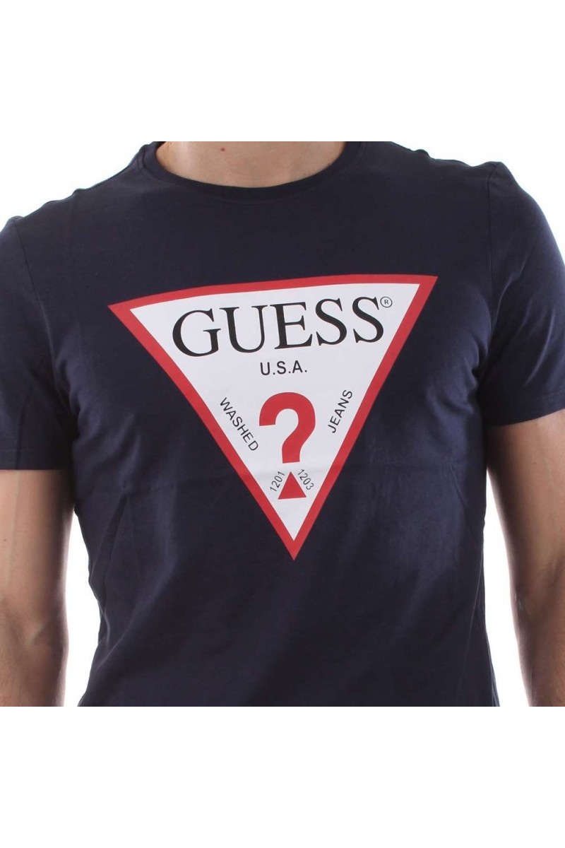 T shirt manches courtes Guess homme M91I29-G720 Bleu marine