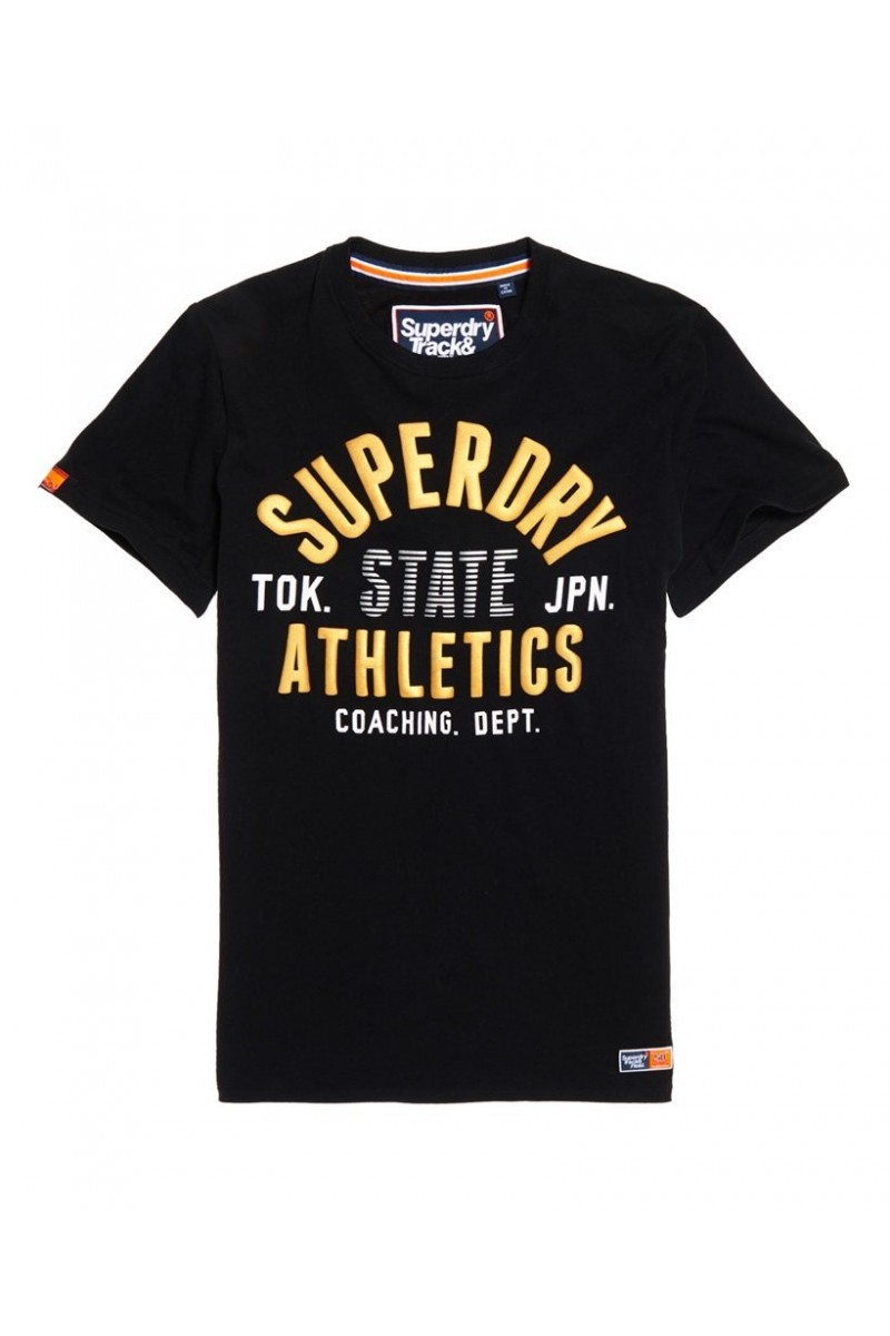 T shirt manches courtes superdry homme track & field lite metallic noir