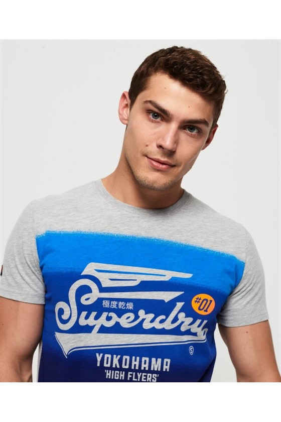 T shirt manches courtes superdry homme high flyers fade lite gris