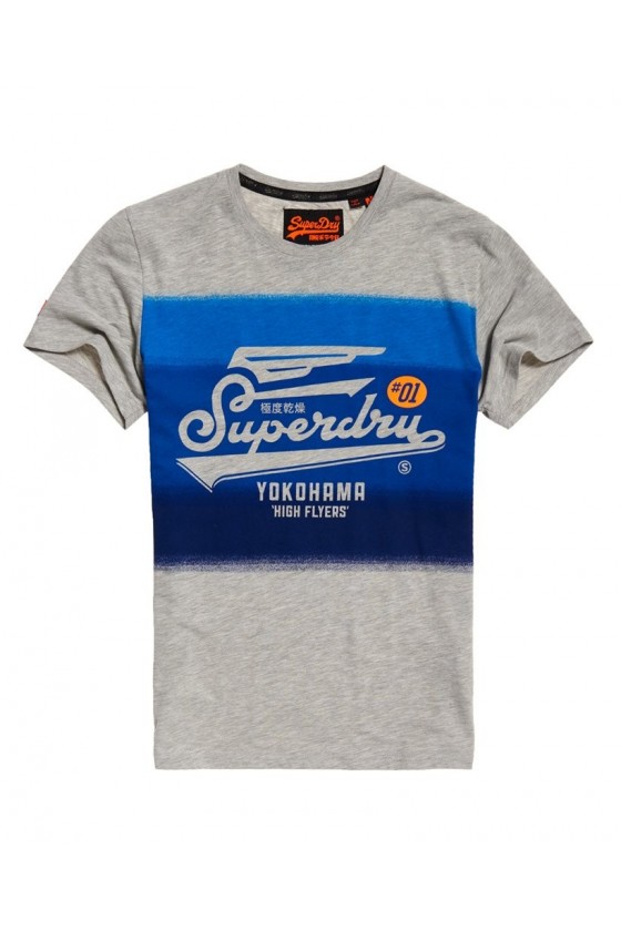 T shirt manches courtes superdry homme high flyers fade lite gris
