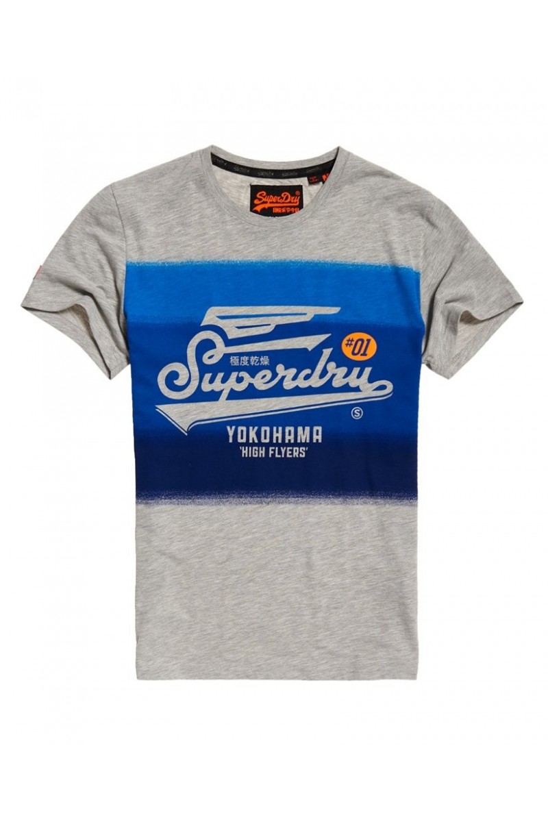 T shirt manches courtes superdry homme high flyers fade lite gris