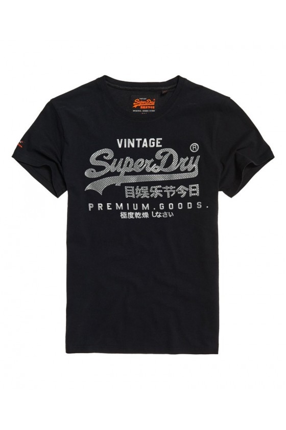 T shirt manches courtes superdry homme vintage logo authentic mid weight noir