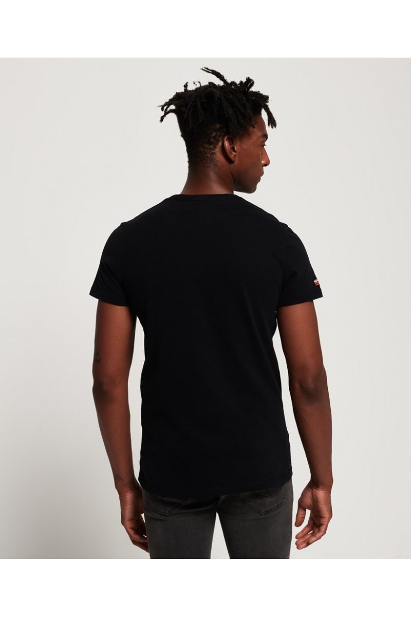 T shirt manches courtes superdry homme vintage logo monochrome noir