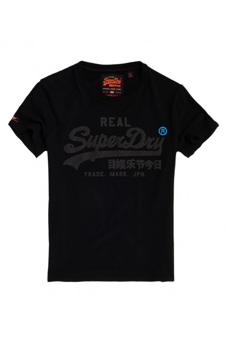 T shirt manches courtes superdry homme vintage logo monochrome noir
