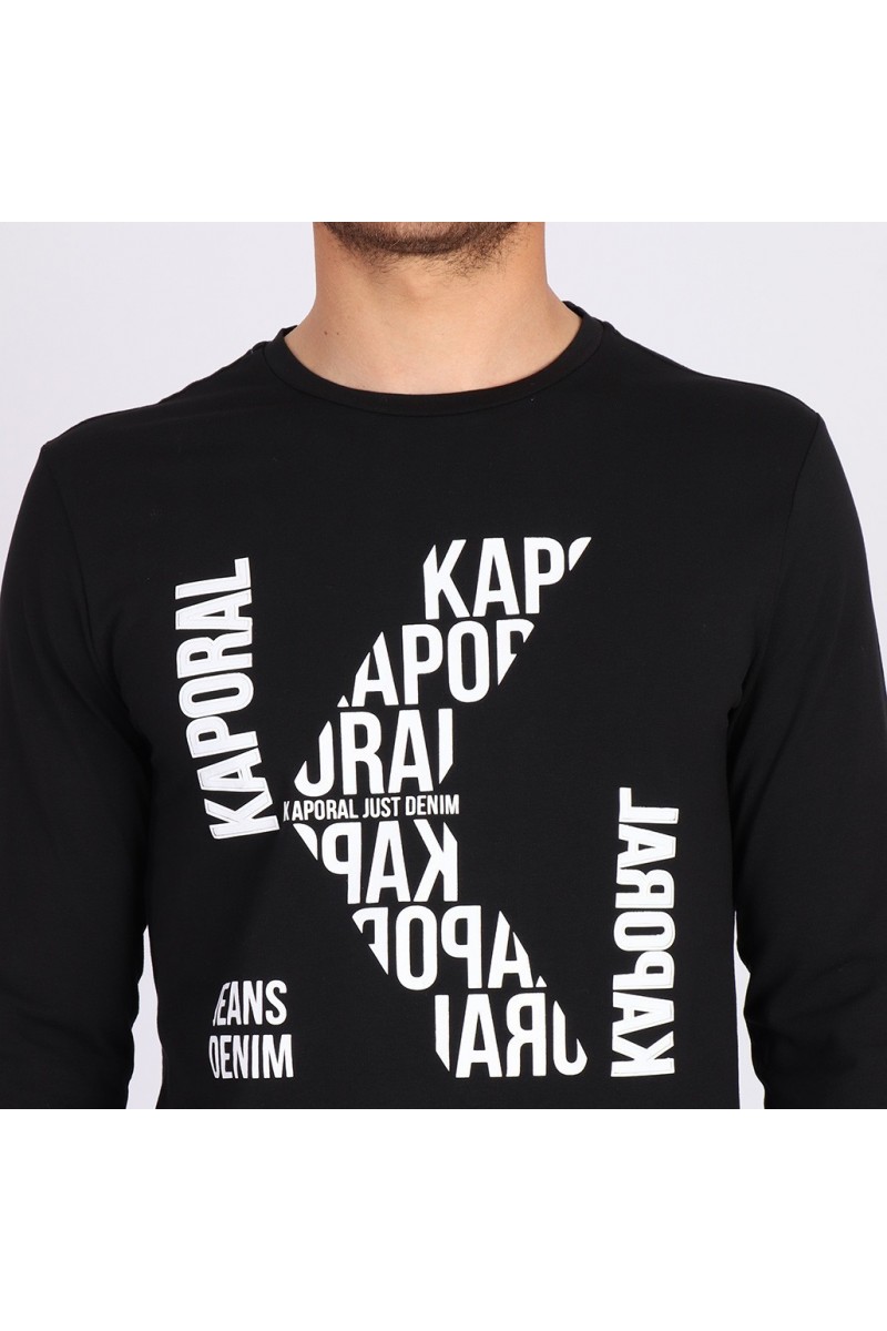 T shirt Kaporal manches longues homme Gerlu noir