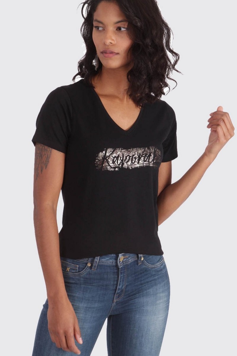 T shirt Kaporal manches courtes femme RAP Black