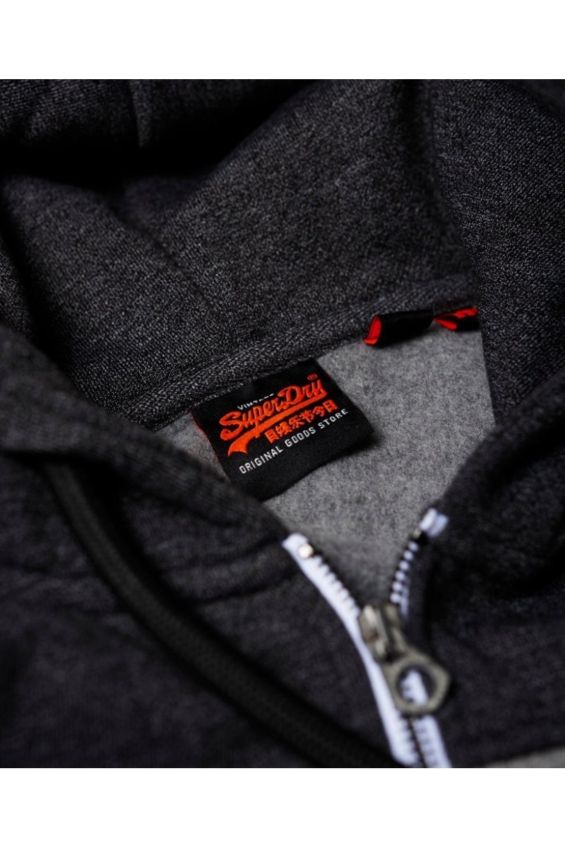 Sweat Superdry Zippé a Capuche Shop Magma Panel Z M2000049B gris anthracite