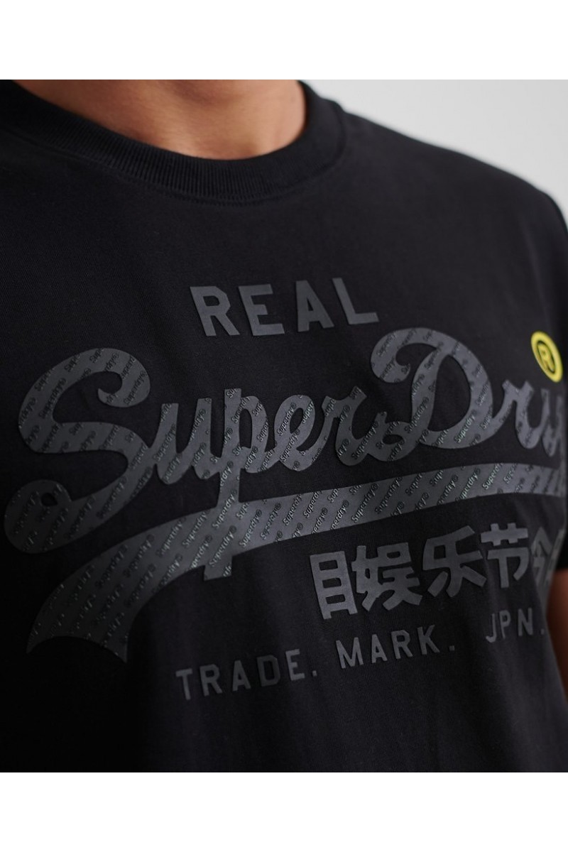 Tee shirt superdry homme manches courtes VL TONAL TAPE M1000112A Noir