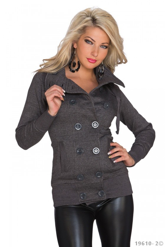 Manteaux Veste Femme Malika Fashion tendance Gris