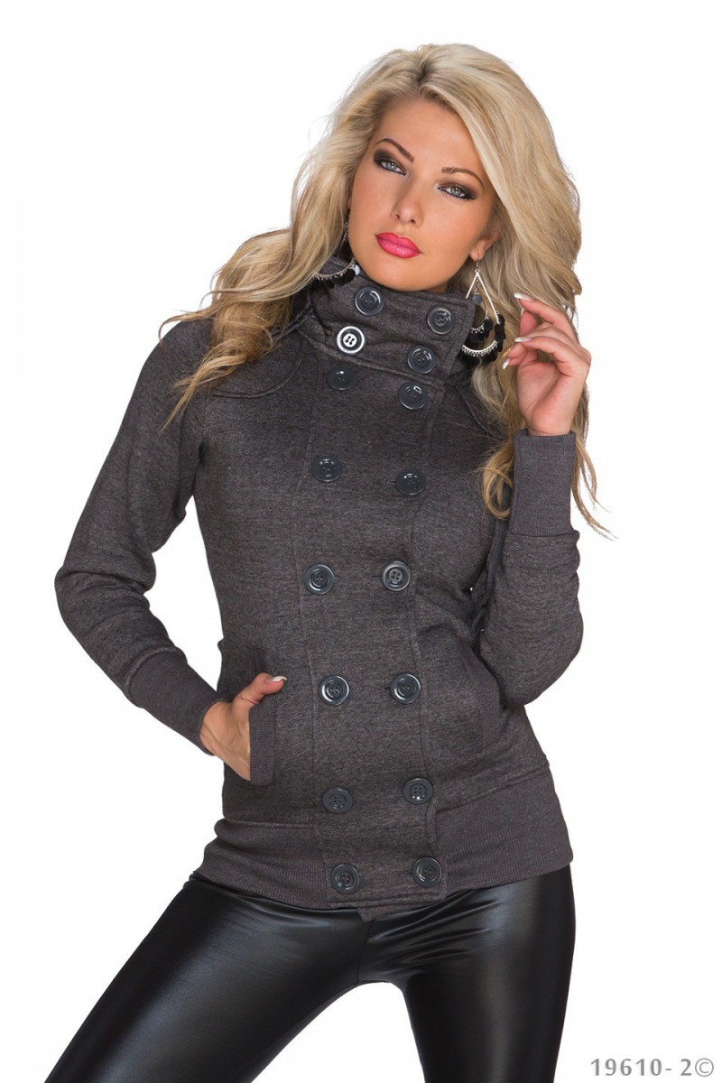 Manteaux Veste Femme Malika Fashion tendance Gris