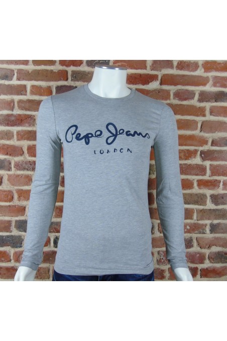 T shirt Pepe jeans Homme manches longues PM501O595 Gris