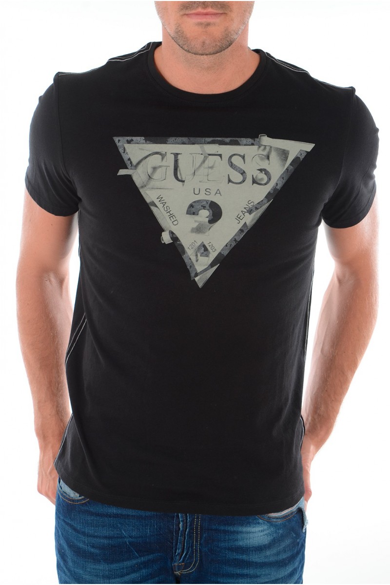 T shirt Guess Homme manches courtes M43I20 Noir