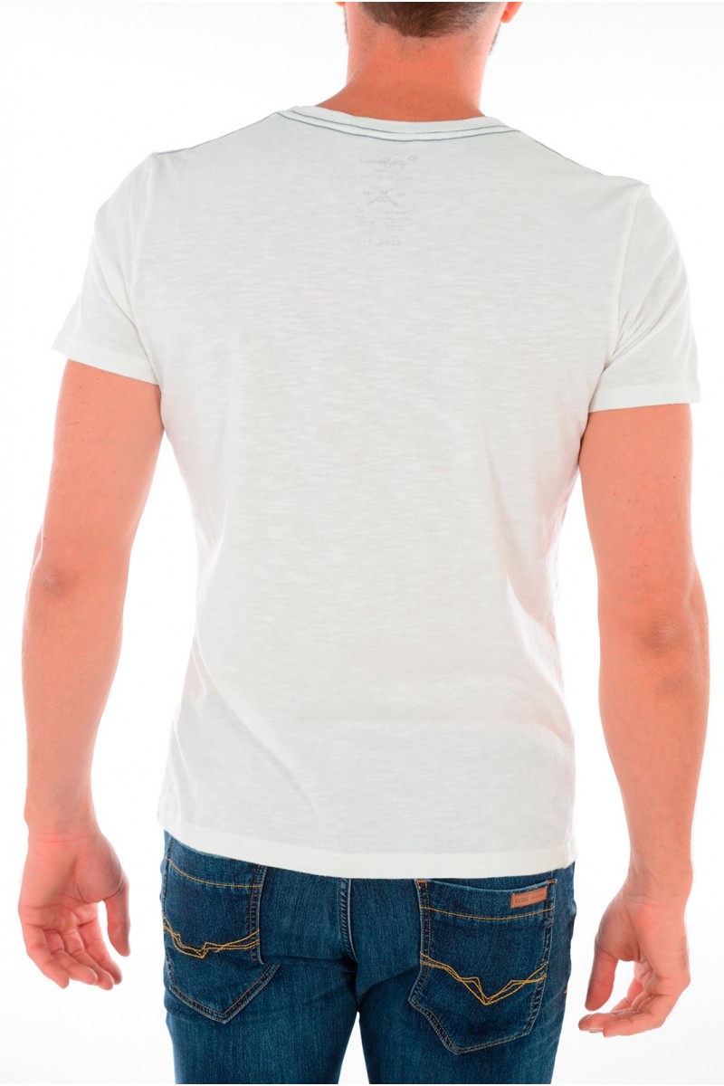 Tee shirt PEPE JEANS Homme manches courtes PM501946 LUCAS Blanc