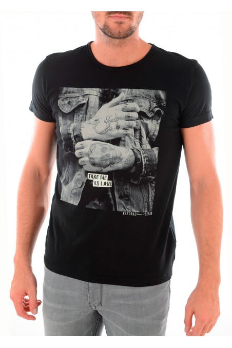 Tee shirt KAPORAL 5 Homme manches courtes BRONX BLACK