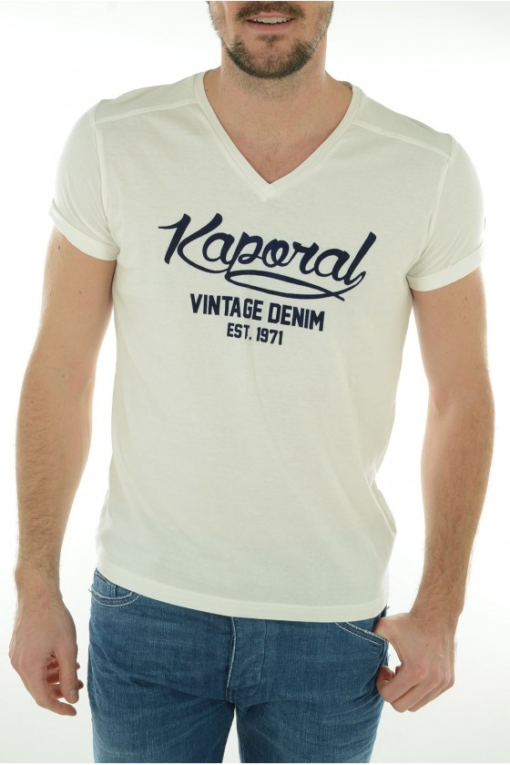 Tee shirt manches courtes Homme Kaporal KOI Blanc