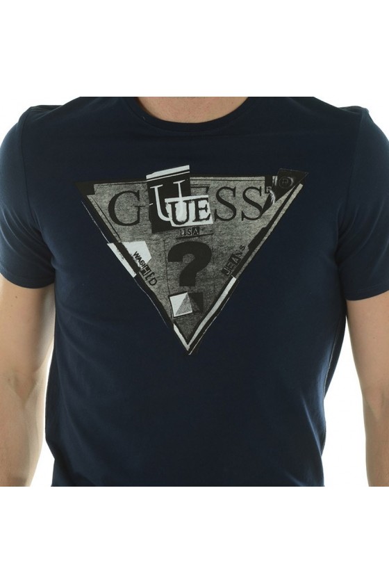 Tee shirt Guess Homme manches courtes M44I18I3Z00 G720 Bleu foncé