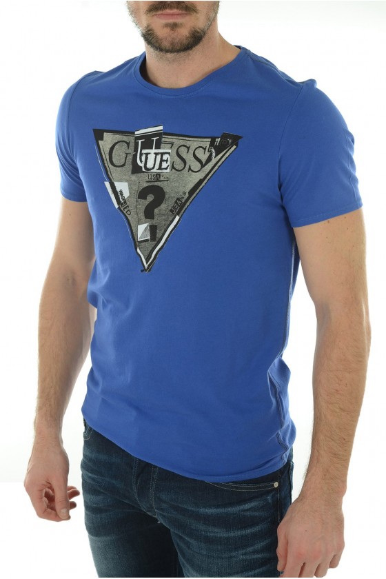 Tee shirt Guess Homme manches courtes M44I18I3Z00 B790 Bleu roi