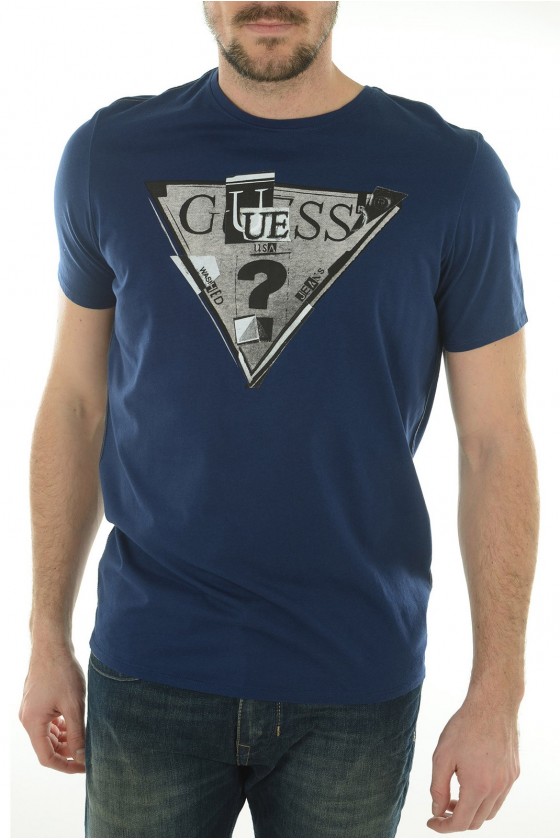 Tee shirt Guess Homme manches courtes M44I18I3Z00 G718 Bleu marine