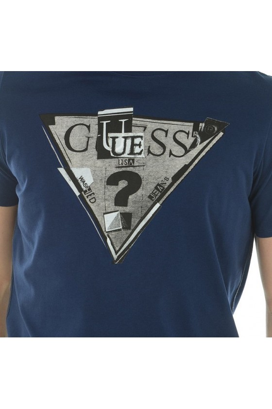 Tee shirt Guess Homme manches courtes M44I18I3Z00 G718 Bleu marine