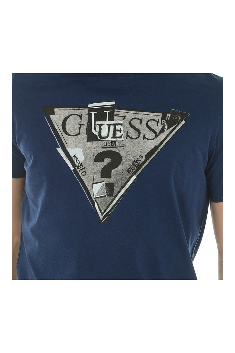 Tee shirt Guess Homme manches courtes M44I18I3Z00 G718 Bleu marine