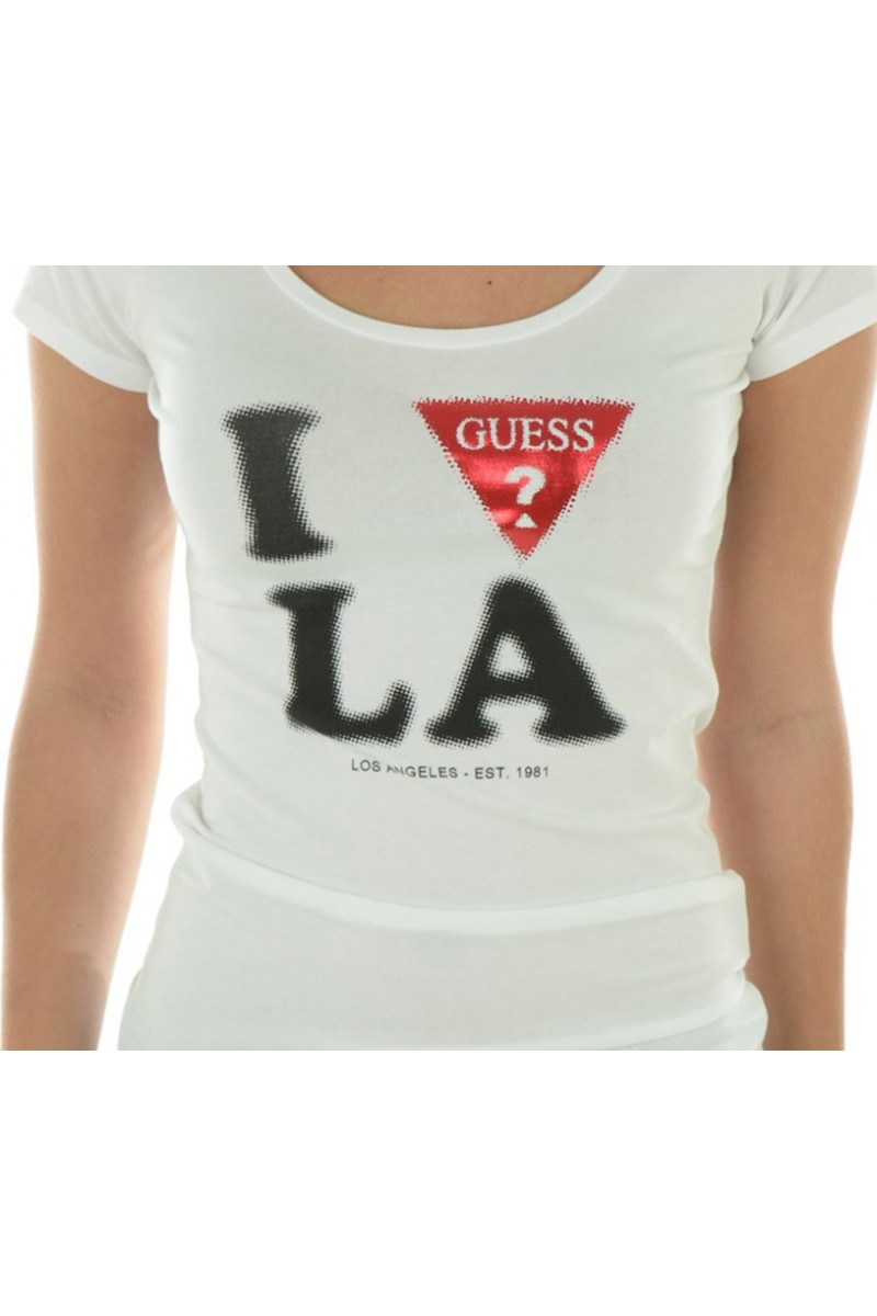 Tee shirt Guess Femme manches courtes W44I10 Blanc 