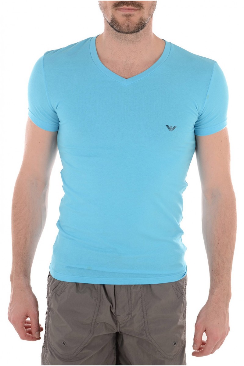 Tee shirt Emporio Armani Homme manches courtes 5P745 Bleu ciel