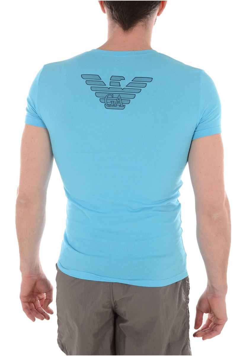 Tee shirt Emporio Armani Homme manches courtes 5P745 Bleu ciel