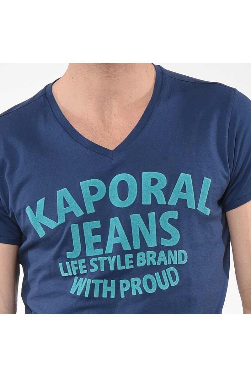 Tee shirt Kaporal Homme manches courtes KELOU Bleu