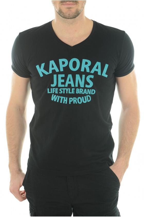 Tee shirt Kaporal Homme manches courtes KELOU Noir