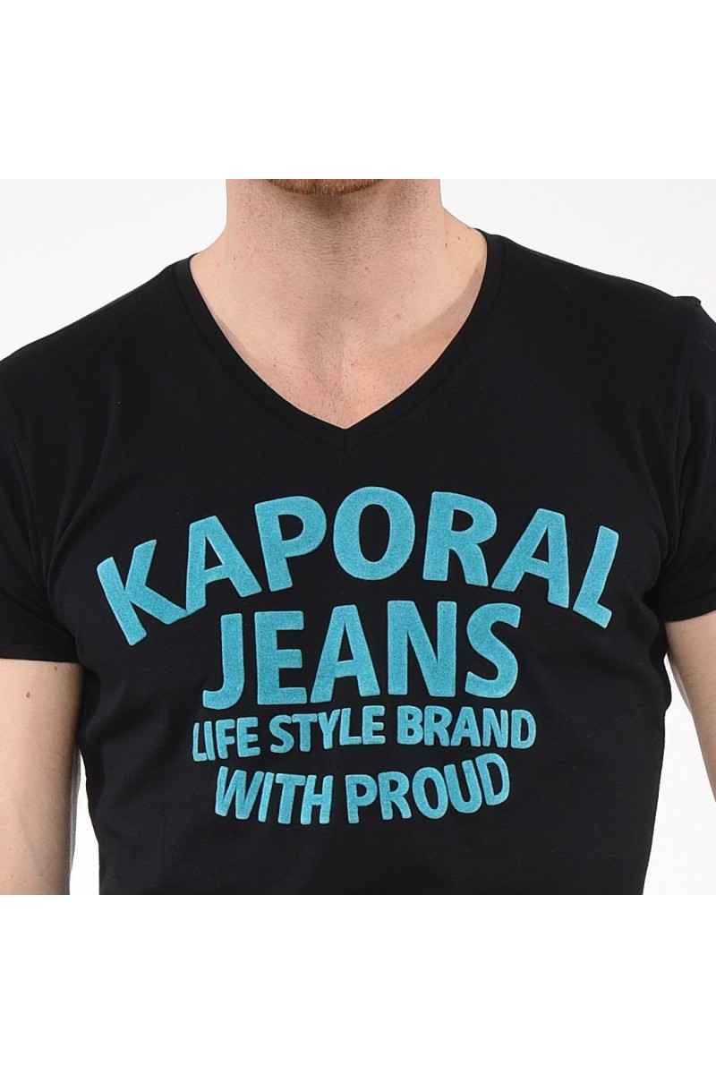 Tee shirt Kaporal Homme manches courtes KELOU Noir