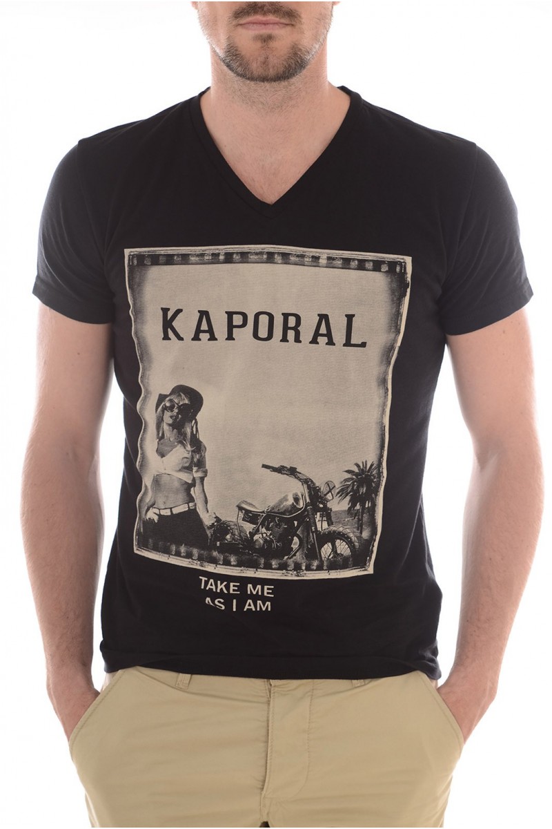 Tee shirt KAPORAL Homme manches courtes KITCH Noir