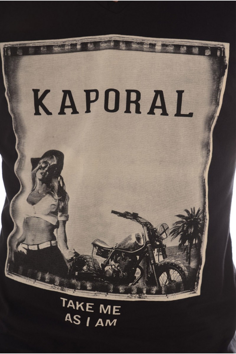 Tee shirt KAPORAL Homme manches courtes KITCH Noir