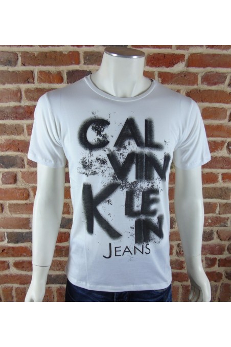 Tee shirt Calvin Klein Homme manches courtes TOBIAS J3IJ300018 Blanc