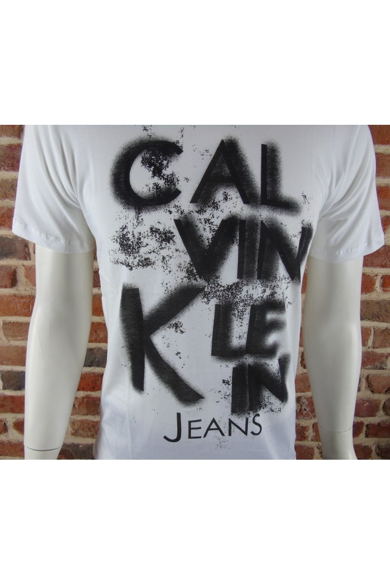 Tee shirt Calvin Klein Homme manches courtes TOBIAS J3IJ300018 Blanc