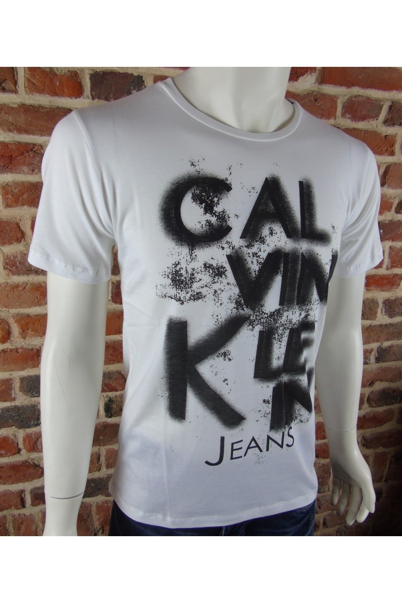 Tee shirt Calvin Klein Homme manches courtes TOBIAS J3IJ300018 Blanc