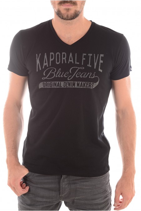 Tee shirt KAPORAL Homme manches courtes ZUPAM Noir