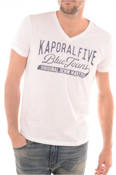 Tee shirt KAPORAL Homme manches courtes ZUPAM Blanc