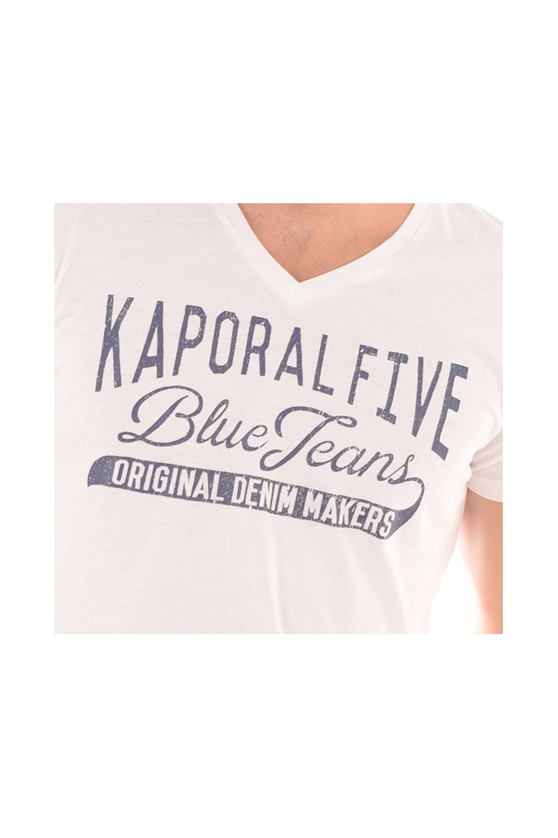 Tee shirt KAPORAL Homme manches courtes ZUPAM Blanc