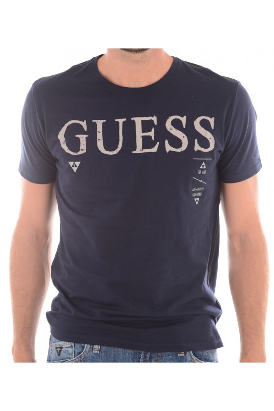 Tee shirt Guess manches courtes homme M53I05 Bleu