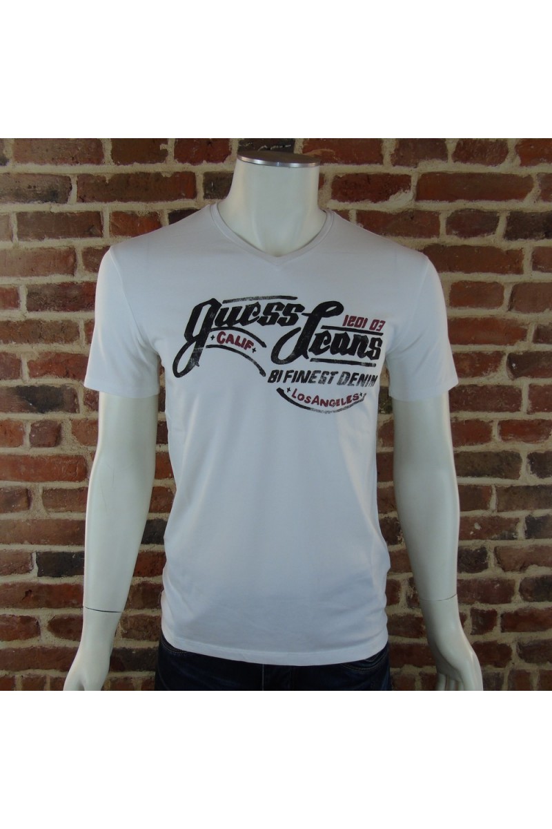 Tee shirt Guess manches courtes homme M52I04 Blanc