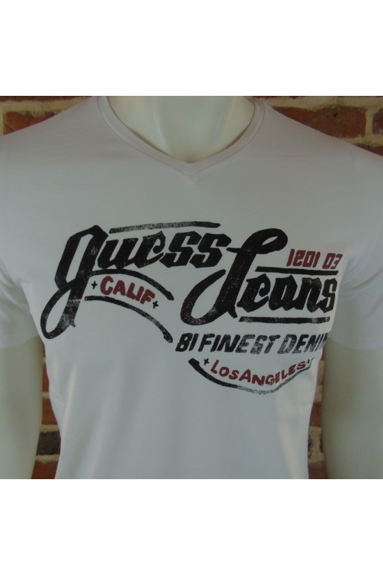 Tee shirt Guess manches courtes homme M52I04 Blanc