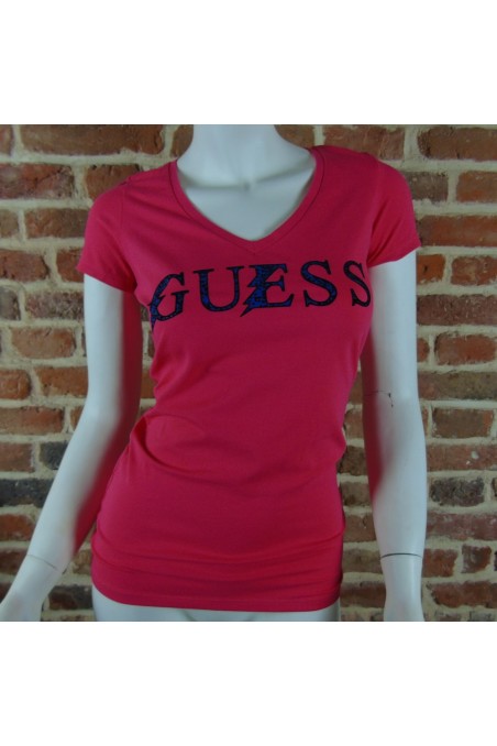 Tee shirt Guess manches courtes Femme W52I38 Rose