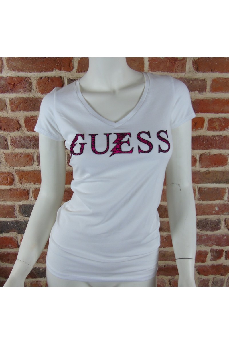Tee shirt Guess manches courtes Femme W52I38 Blanc
