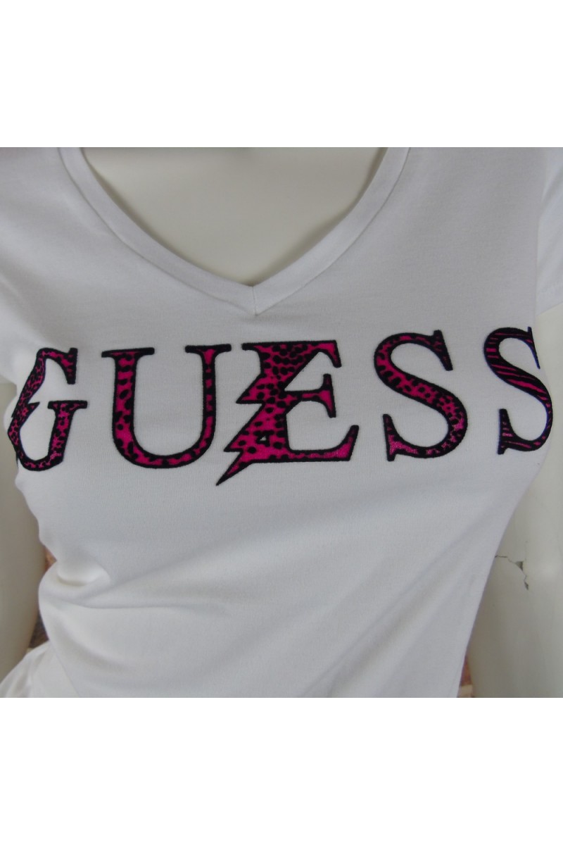 Tee shirt Guess manches courtes Femme W52I38 Blanc