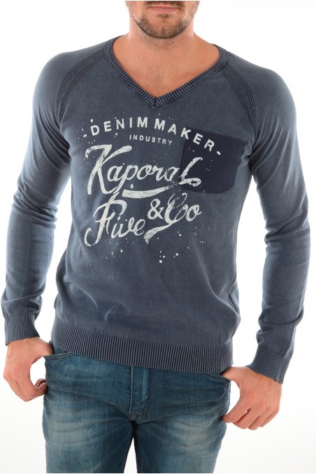 Pull KAPORAL 5 homme Merle Bleu